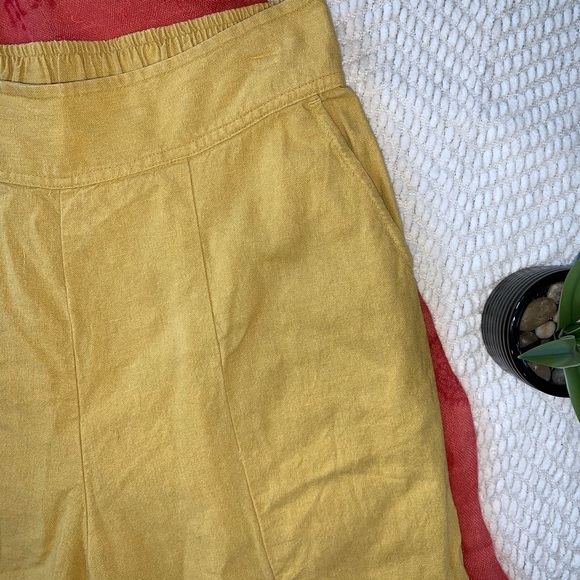 BP. Split Front Wide Leg Crop Pants Yellow Size S - Picture 14 of 16